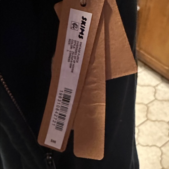 SKIMS vintage fleece oversized zip up hoodie CYPRESS, brand new with tags, Large - Picture 6 of 8